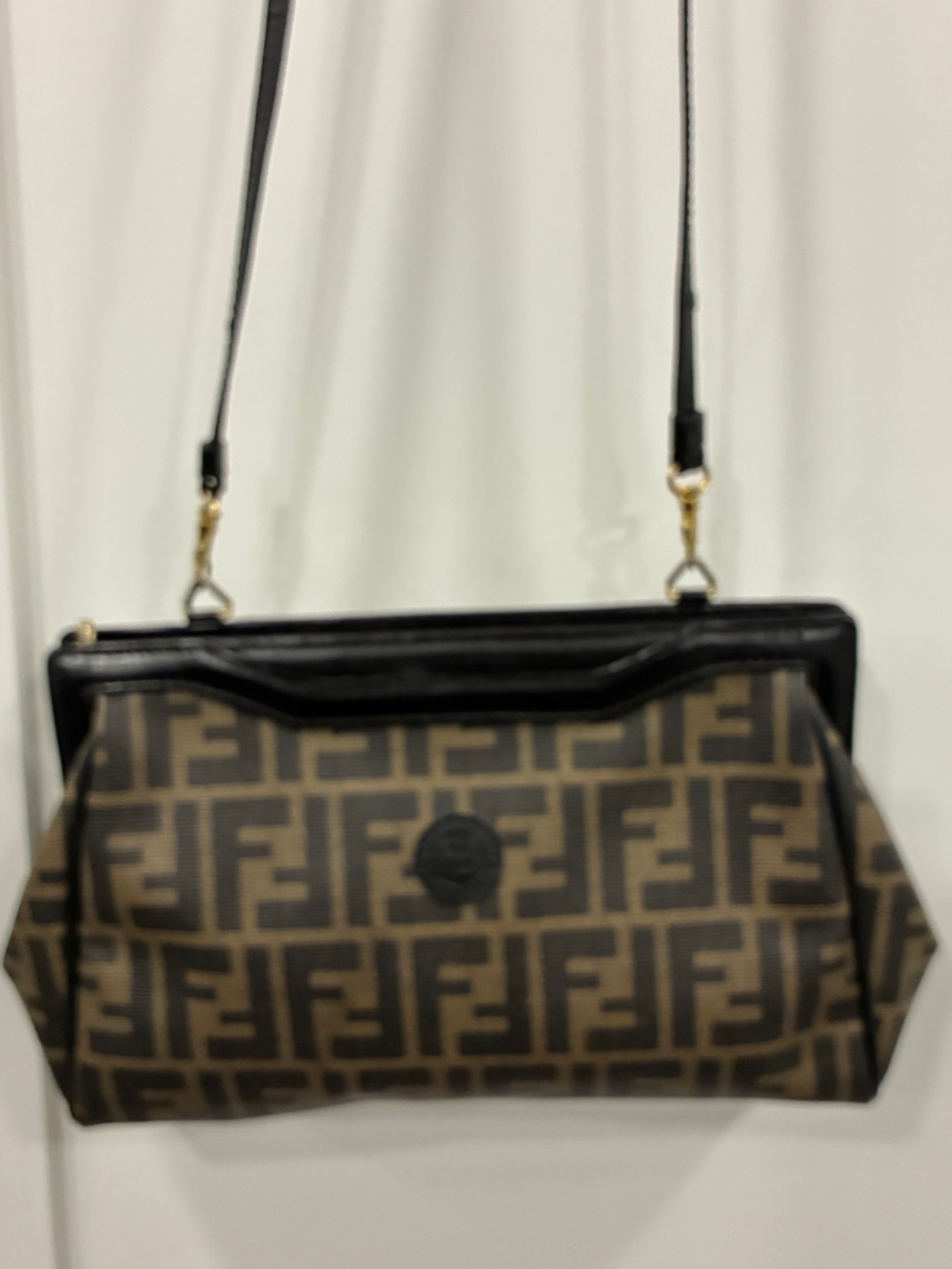 Authentic Fendi Zucca Print Crossbody Shoulder Bag + COA